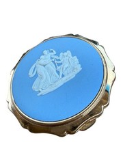 Vintage Stratton Wedgwood Jasperware Classical Design Compact Mirror English