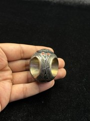 Huge Beautiful Silver Unique Old Ring With Islamic Writing Lapis lazuli Stone