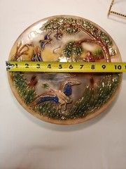 Vintage 1975 Duck Hunter In Boat Hobbiest Painted Plate Signed