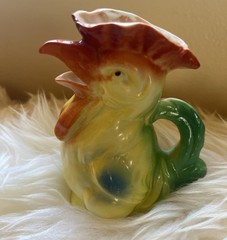 Vintage Ceramic Cream Rooster Pitcher Unbranded Very Nice Color And Condition