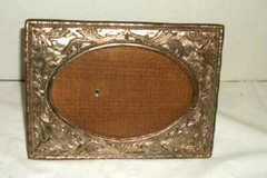 BUCKLERS NY PICTURE FRAME ORNATE SILVER ANTIQUE METAL HEAVY PEWTER SWIVEL EASEL
