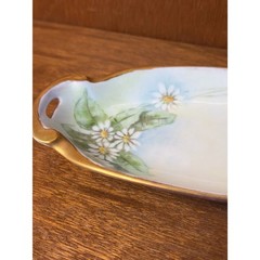 Antique Royal Austria Edwardian Daisy Jewelry Tray & Hand Ring Dish Set