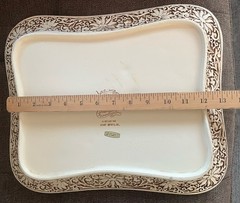 Vintage Resin Dynasty Relief Carved Tray Decor Arnart Imports 1982 11″x13