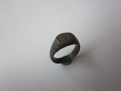 very rare ancient Viking engraved massive small bronze ring with runes. IX – X A