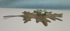 3 VTG Home Interiors Homco Brass Oak Leaves Wall Plaques Hangings Picture Accent