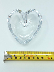 Orrefors Kosta Boda Sweden Lead Crystal Heart glass Trinket Dish signed euc
