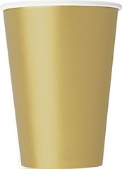 Unique Party oz 10 Disposable Drinkware Perfect Metal Gold 12 Functional Solid