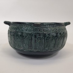 Vintage Greek Souvenir Pottery Set 4 Terracotta Relief Bowls Pitcher Jar Greece