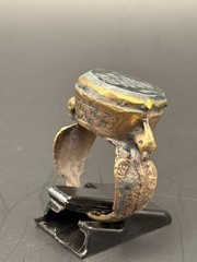 Ancient Roman Intaglio Ring Bronze Engraved Intaglio Ancient Green Jade Ring