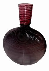 Signed Studio PARAN Richard Jones Optic Twist Glass Flask Vase Purple