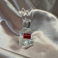 Baccarat France Clear Spinning Crystal Rabbit Bunny Figurine Signed