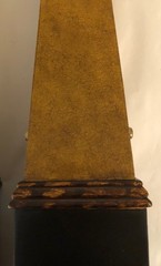 Pair Neoclassical Style Brass Composition and Partial Ebonized Table Obelisks