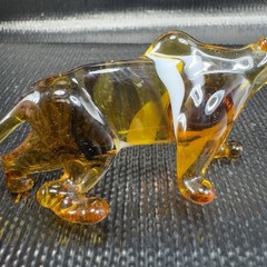 Venetian Art Glass Hand Blown Tiger Cat Hand Made Italian Glass Figurine Figure