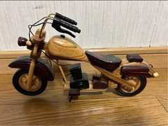 Wooden motorcycle ornament for interior decoration Retro Japan 12 inches long