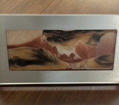Exotic Sands Moving Sand Art By William Tabar Silver Metal Frame Made In USA