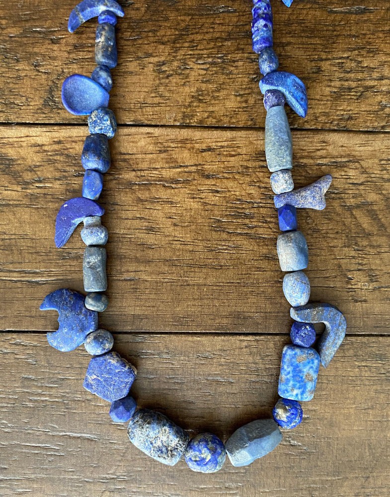 Ancient Lapis Lazuli Beads Bactrian Strand C.300 BC Necklace Jewelry Sterling S
