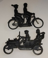 Vintage HOMCO #7357 #7359 Plastic Wall Hanging Plaques Car Bike 1975 Old 1920