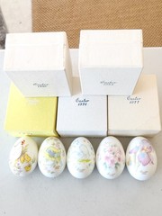 NORITAKE Bone China ANNUAL EASTER EGG 1973 1976 1977 1980 1984 Editions & Boxes