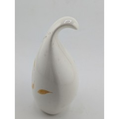 Vintage Ceramic Bird Shaker White Gold Leaf Design
