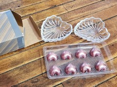 NOS Avon Hearts from the Heart Bath Pearls w Lead Crystal Covered Dish Unused