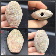 JASPER Stone Ancinet Greek Backtrain Old KING WITH BIRD Lago Bead