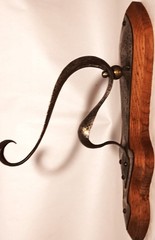 1890s ART NOUVEAU vtg english arts & crafts curtain rod towel hat coat rack oak