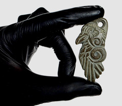 300 BC Ancient Carved Engraved Gemstone Pendant Medallion Amulet Mythical bird