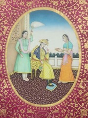 Rare Islamic handmade mughal miniature painting Of Princess Nur Un Nisa Begum