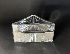 Vtg ATLANTIS Portugal Full Lead Crystal Triangle Trinket /Candy Dish MCM Style