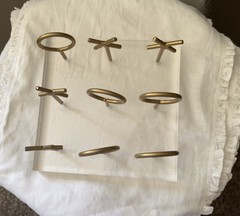 Clear/Gold Acrylic Base Metal Rings & X Decor Display Stand, Decorative