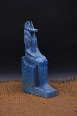 EGYPTIAN ANTIQUE STATUE RARE EGYPTIAN ANTIQUITIES OF GOD ANUBIS PHARAONIC BC