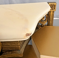Vintage Syroco Gold Wall Shelf Faux Marble Top Hollywood Regency 22″ USA