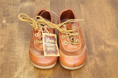 Vintage Genuine Leather Baby Shoes – Made in USA – NWT – Nursery Decor / Props