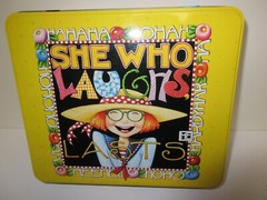 Mary Engelbreit Tin Collectible SHE WHO LAUGHS LAST JCPenney Exclusive