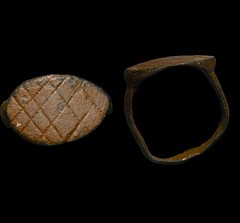 Authentic Artifact Esoteric Hellenistic/Egyptian Bronze Magic Shield Ring 300BC