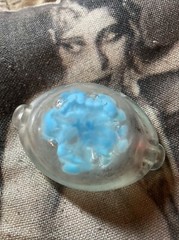 UNBRANDED Vintage Beautiful Baby Blue Roses Ashtray era 1950s