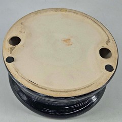 Vintage black ceramic Bowl Urn Plant Vase Display Stand Riser Base