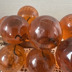 Vintage MCM Amber Orange Lucite Grape Cluster Large Driftwood Stem