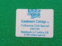 Lilliput Lane “Gardners Cottage”, Collectors Club Special, United Kingdom. 1991.