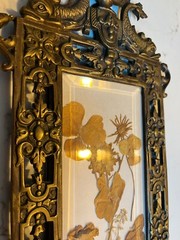 Antique Bradley & Hubbard Brass Frame W/ Dry Flowers 1890s Neoclassical Dolphins
