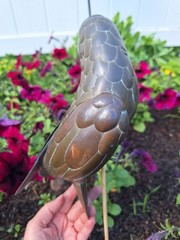 Vintage Brass & Copper Parrot Hanging Sculpture without perch