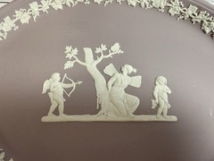 Wedgewood Jasperware Lilac Purple Cupid and Psyche Oval Tray 10″