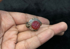 Antique Beautiful Solid Silver Unique Ring With Islamic Writing Carnelian Stone