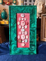 19th Century Italian Grand Tour Intaglio Collection With Painted Faux Malachite