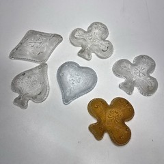 VTG Indiana Glass Lot Card Suit Trinket Dishes Clover Diamond Heart Etc