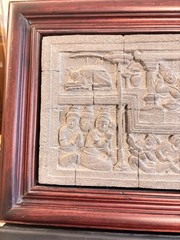 Framed Borobudur Temple Museum Replica Volacanic Stone Queen Maya Buddha