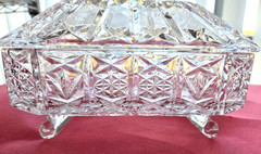 Vintage Large Lead Crystal Covered Nut/Candy Dish