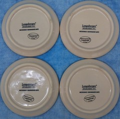 Longaberger Peppermint Holiday Coasters Set of 4 Christmas Stoneware w/ Box