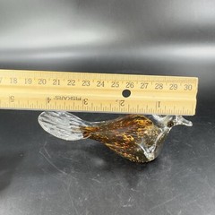 Hand Blown Art Glass Bird Figurine Paperweight Glass Artist Signed JC Vintage