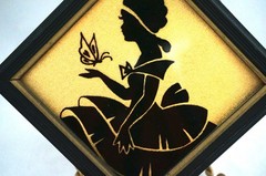Pair 1940 Reliance Flat Glass Silhouette Gold Silver Foil